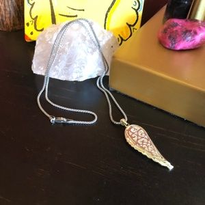 White Silver Angel Wing Necklace